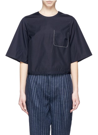 Main View - Click To Enlarge - 3.1 PHILLIP LIM - Pocket stitch poplin cropped boxy top