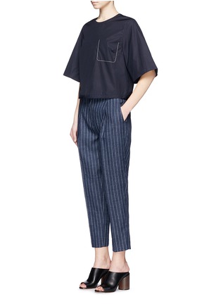Figure View - Click To Enlarge - 3.1 PHILLIP LIM - Pocket stitch poplin cropped boxy top