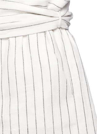 Detail View - Click To Enlarge - 3.1 PHILLIP LIM - Tie front petal waist pinstripe linen shorts