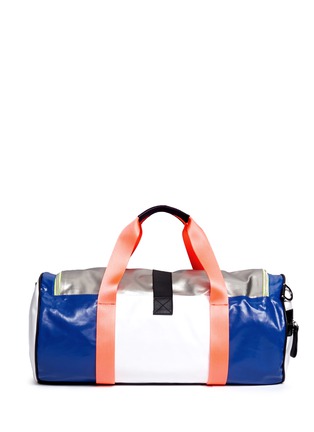 Back View - Click To Enlarge - MONREAL - 'Warrior' colourblock leather barrel bag