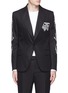 Main View - Click To Enlarge - ALEXANDER MCQUEEN - Tattoo embroidery peak lapel cavalry twill blazer