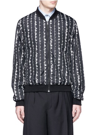 Main View - Click To Enlarge - ALEXANDER MCQUEEN - Barb wire print bomber jacket
