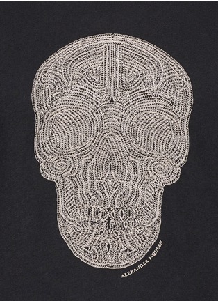 Detail View - Click To Enlarge - ALEXANDER MCQUEEN - Skull rope embroidery T-shirt