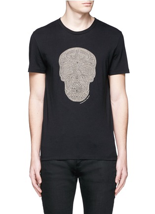 Main View - Click To Enlarge - ALEXANDER MCQUEEN - Skull rope embroidery T-shirt
