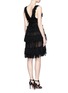 Back View - Click To Enlarge - ALEXANDER MCQUEEN - Shredded ruffle V-neck tiered knit dress