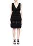 Main View - Click To Enlarge - ALEXANDER MCQUEEN - Shredded ruffle V-neck tiered knit dress