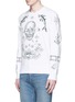 Front View - Click To Enlarge - ALEXANDER MCQUEEN - Skull tattoo embroidery sweatshirt
