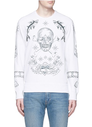 Main View - Click To Enlarge - ALEXANDER MCQUEEN - Skull tattoo embroidery sweatshirt