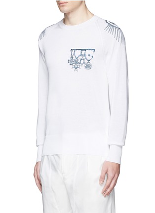 Front View - Click To Enlarge - ALEXANDER MCQUEEN - Nautical embroidery cotton sweater