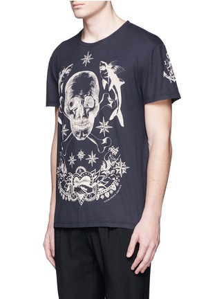 Front View - Click To Enlarge - ALEXANDER MCQUEEN - Skull tattoo print T-shirt