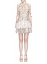 Main View - Click To Enlarge - ALEXANDER MCQUEEN - Medieval floral print ruffle trim silk dress