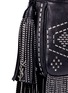 Detail View - Click To Enlarge - SAINT LAURENT - 'Helena' small stud fringe leather bucket bag