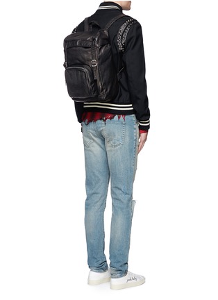 Figure View - Click To Enlarge - SAINT LAURENT - 'Hunting' leather backpack