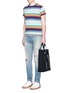 Figure View - Click To Enlarge - SAINT LAURENT - 'Beach Shopper' stripe canvas tote bag