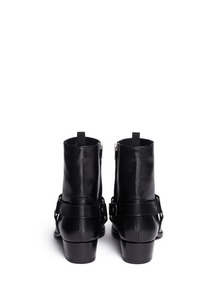 Back View - Click To Enlarge - SAINT LAURENT - 'Wyatt 40' harness leather boots