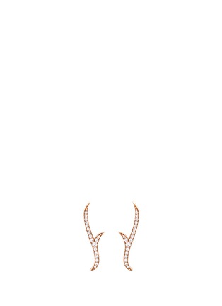 Main View - Click To Enlarge - STEPHEN WEBSTER - 'Stem' diamond 18k rose gold earrings