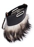 Detail View - Click To Enlarge - MARNI - 'Keyhole' kidassia fur leather shoulder bag