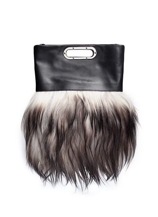 Main View - Click To Enlarge - MARNI - 'Keyhole' kidassia fur leather shoulder bag