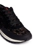 Detail View - Click To Enlarge - SAM EDELMAN - 'Des' glitter velvet flock lace sneakers