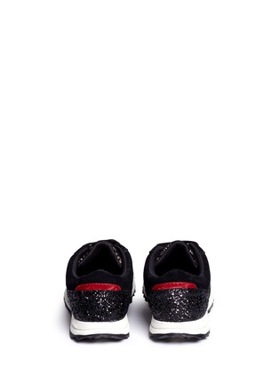 Back View - Click To Enlarge - SAM EDELMAN - 'Des' glitter velvet flock lace sneakers