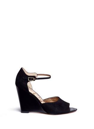 Main View - Click To Enlarge - SAM EDELMAN - 'Raven' suede wedge sandals