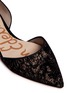 Detail View - Click To Enlarge - SAM EDELMAN - 'Riley' velvet lace leather combo d'Orsay flats