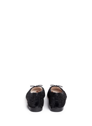 Back View - Click To Enlarge - SAM EDELMAN - 'Sara' leather toe cap bouclé tweed flats