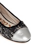 Detail View - Click To Enlarge - SAM EDELMAN - 'Sara' metallic toe cap bouclé tweed flats