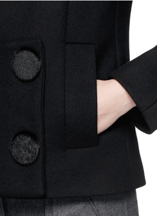 Detail View - Click To Enlarge - STELLA MCCARTNEY - Double breasted velvet button wool melton jacket