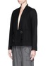 Front View - Click To Enlarge - STELLA MCCARTNEY - Double breasted velvet button wool melton jacket