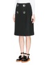 Front View - Click To Enlarge - STELLA MCCARTNEY - Metal button wrap skirt