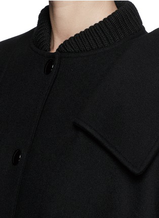 Detail View - Click To Enlarge - STELLA MCCARTNEY - Hooded wool Melton cape coat