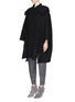 Front View - Click To Enlarge - STELLA MCCARTNEY - Hooded wool Melton cape coat