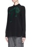 Front View - Click To Enlarge - STELLA MCCARTNEY - Bow embroidery silk shirt
