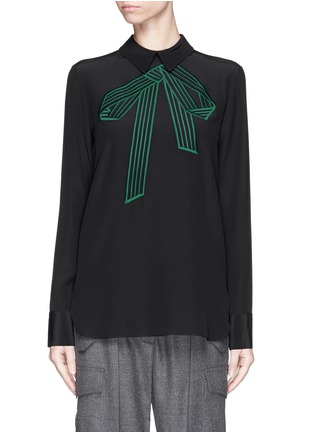 Main View - Click To Enlarge - STELLA MCCARTNEY - Bow embroidery silk shirt
