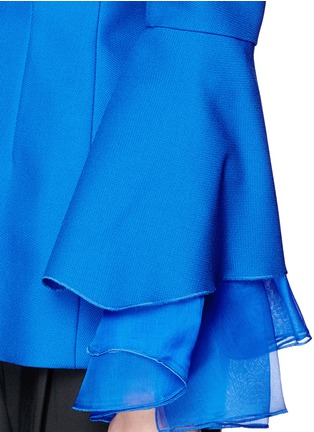 Detail View - Click To Enlarge - ROKSANDA - 'Schaefer' ruffle bell sleeve silk-mohair-wool jacket