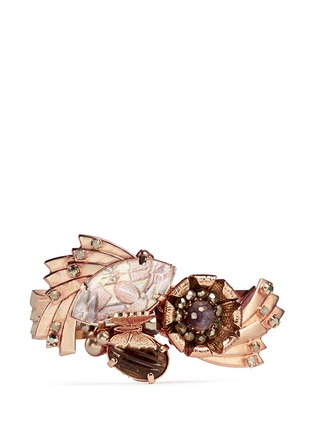Main View - Click To Enlarge - MIRIAM HASKELL - Crystal resin stone floral hinge bangle