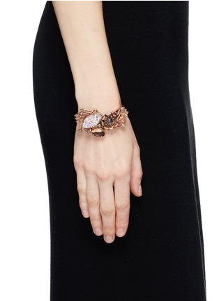 Figure View - Click To Enlarge - MIRIAM HASKELL - Crystal resin stone floral hinge bangle