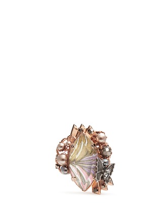 Main View - Click To Enlarge - MIRIAM HASKELL - Marquise cut crystal and pearl ring