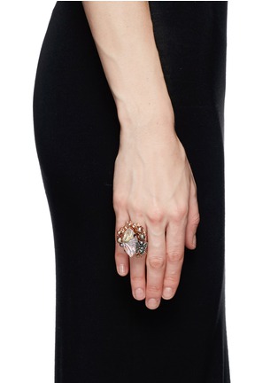 Figure View - Click To Enlarge - MIRIAM HASKELL - Marquise cut crystal and pearl ring