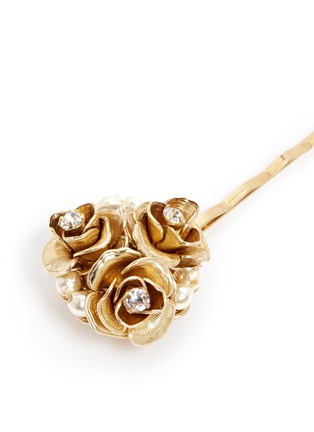 Detail View - Click To Enlarge - MIRIAM HASKELL - Crystal glass pearl rose cluster hair clip