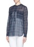 Front View - Click To Enlarge - VINCE - Plaid cotton tunic