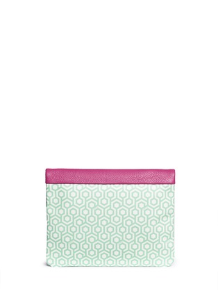 Back View - Click To Enlarge - MISCHA - 'Travel Clutch' in classic hexagon print