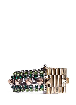 Main View - Click To Enlarge - IOSSELLIANI - Crystal and stone chain bracelet