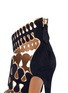 Detail View - Click To Enlarge - ALAÏA - Teardrop suede metallic leather sandals