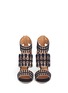 Figure View - Click To Enlarge - ALAÏA - Teardrop suede metallic leather sandals