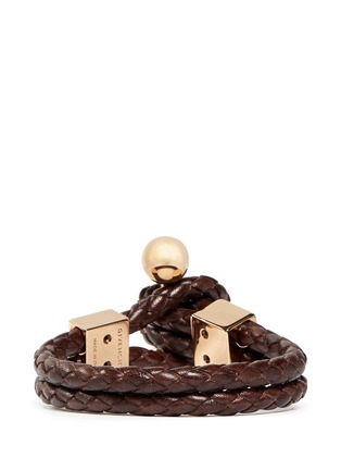 Back View - Click To Enlarge - GIVENCHY - Whip braid leather bracelet
