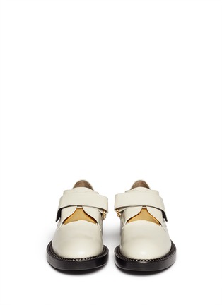 Figure View - Click To Enlarge - MARNI - Metal plate leather shoes