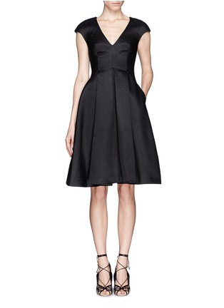 Main View - Click To Enlarge - CHICTOPIA - Textured box pleat flare dress