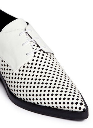 Detail View - Click To Enlarge - STELLA MCCARTNEY - Check perforation Derbies